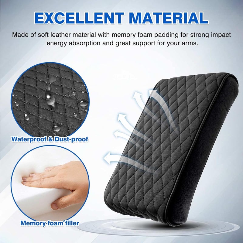 Autorder Center Console Cover for Toyota Sienna 2021-2025 2026 Accessories Memory Foam Armrest Cushion with Anti-Scratch Leather Protector Covers Black - Image 5